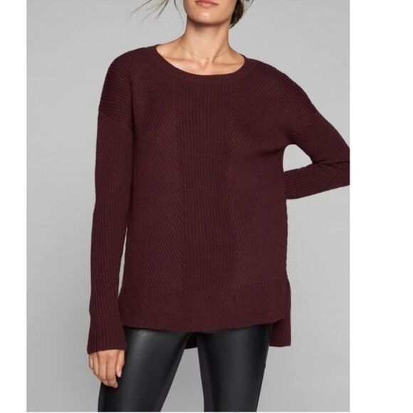 Athleta Sweaters - Athleta Merino Tunic Sweater Maroon Burgundy size small NWT